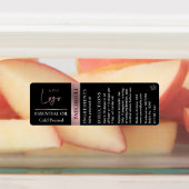 ブラック&バラ金ゴールドロゴエッセンシャル油防水 ラベル (貼付)