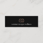 ブラック&バラ金ゴールドロータスフラワーロゴ スキニー名刺 (正面)