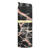 ブラック&バラ金ゴールド大理石金ゴールドボックス、名前&モノグラム タンブラー (回転右)