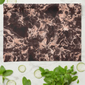 ブラック&バラ金ゴールド大理石 キッチンタオル (折り畳み)