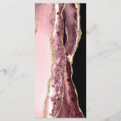 ブラック&バラ金ゴールド書道結婚のメニュー メニュー (裏面)