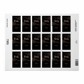 ブラック&バラ金ゴールド水玉模様カスタムビーフラベル ラベル (フルシート)