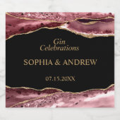 ブラック&バラ金ゴールド結婚の酒類ボトルラベル リキュールボトルラベル (シングルラベル)