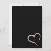 ブラック&バラ金ゴールド結婚グリッターアールデコ 招待状 (裏面)