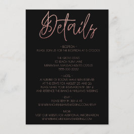 ブラック&バラ金ゴールド結婚グリッター詳細 エンクロージャーカード