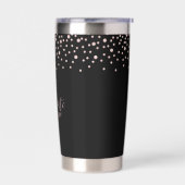 ブラック&バラ金ゴールド |卒業生への贈り物 保温保冷タンブラー (左面)
