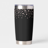 ブラック&バラ金ゴールド |卒業生への贈り物 保温保冷タンブラー (背面)