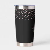 ブラック&バラ金ゴールド |卒業生への贈り物 保温保冷タンブラー (右面)