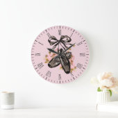 ブラック・バレエ・スリッパ ラージ壁時計 (ホーム)