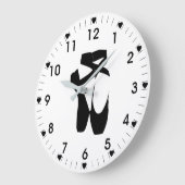 ブラック・バレエ・スリッパ ラージ壁時計 (傾斜)