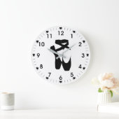 ブラック・バレエ・スリッパ ラージ壁時計 (ホーム)