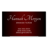 ブラック&バーガンエレガントディ マグネット名刺 (正面)