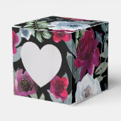 ブラック バーガンディー セージグリーン ダスティーブルー フローラル ロゴ フェイバーボックス (正面サイド)