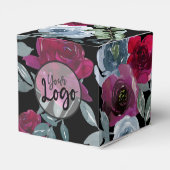 ブラック バーガンディー セージグリーン ダスティーブルー フローラル ロゴ フェイバーボックス (裏面サイド)