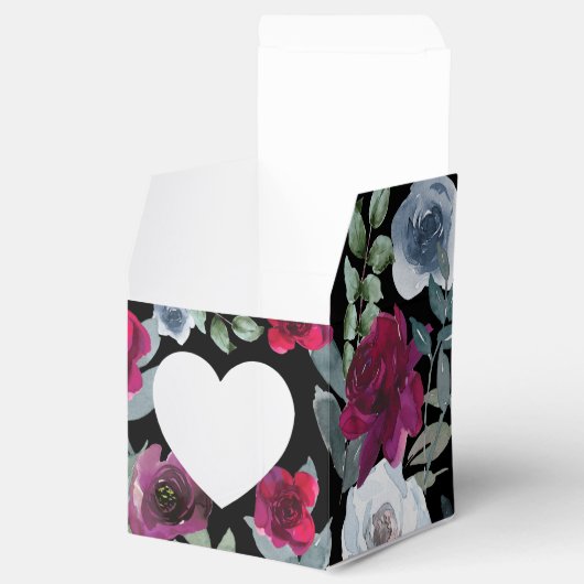 ブラック バーガンディー セージグリーン ダスティーブルー フローラル ロゴ フェイバーボックス (オープン)