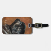 ブラック·パグ·ドッグ ラゲッジタグ (正面横)