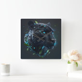 「ブラック・パンサー」 スクエア壁時計 (ホーム)