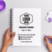 ブラック&パーソナライズされたホワイトのビジネス・ロゴ・ブランド プランナー手帳