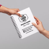 ブラック&パーソナライズされたホワイトのビジネス・ロゴ・ブランド プランナー手帳