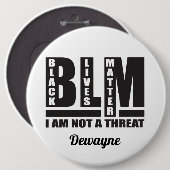 ブラック·パーソナライズされたライブズ·マター 缶バッジ (正面&裏面)