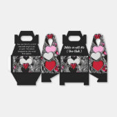 ブラック&パーソナライズされた赤いハートイラストレビーボックス フェイバーボックス (折り畳みなし)