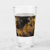 ブラック&パーソナライズされた金ゴールドアルコールインクガラス タンブラーグラス (裏面)