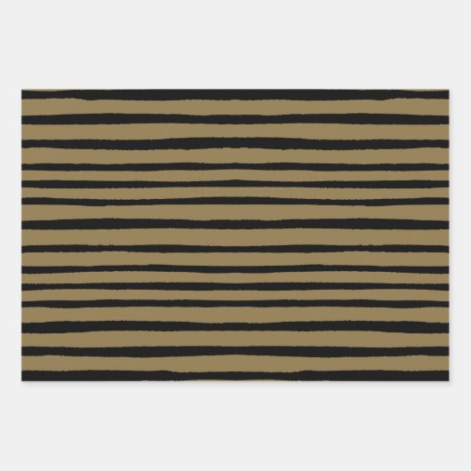 ブラック&パーソナライズされた金ゴールドクリスマスプレゼント ラッピングペーパーシート (正面2)