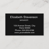 ブラック、パーソナル、カード、ロゴ、ミニマルマネージャ 名刺 (裏面)