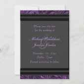 ブラック&パープルの結婚式Save the Date セーブザデート (裏面)