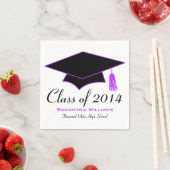 ブラック&パープルグラッドハットエクシデーションナプキンス スタンダードカクテルナプキン (インサイチュ)