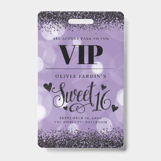 ブラック&パープルグラムスウィート16 バッジ (正面)