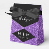 ブラック&パープルグリッターかわいいシックありがとう結婚's フェイバーボックス (正面サイド)