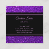ブラック&パープルグリッタースパーガーリークルサロン スクエア名刺 (裏面)