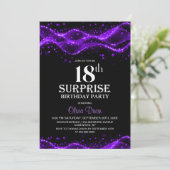 ブラック&パープルサプライズ18thバースデーパーティー 招待状 (スタンド正面)