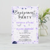 ブラック&パープルシナ結婚ス婚約パーティ 招待状 (スタンド正面)