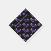 ブラック&パープルナイトウィングこうもりナプキンス スタンダードカクテルナプキン (角)