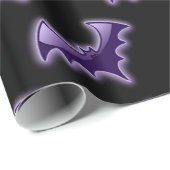 ブラック&パープルナイトウィングこうもりラッピング紙 ラッピングペーパー (ロールコーナー)