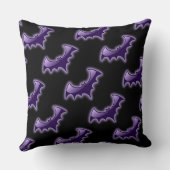 ブラック&パープルナイトウィングこうもり装飾用クッション クッション (裏面)