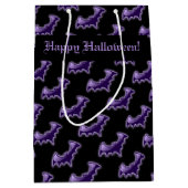 ブラック&パープルナイトウィングこうもり ミディアムペーパーバッグ (正面)