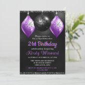 ブラック&パープルハロウィーンオーナメント21日 招待状 (スタンド正面)