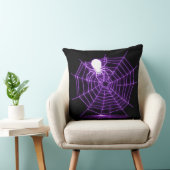 ブラック&パープルハロウィーンスパイダーウェブ装飾用クッション クッション (椅子)