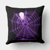 ブラック&パープルハロウィーンスパイダーウェブ装飾用クッション クッション (裏面)