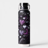 ブラック&パープルハート ウォーターボトル (背面)