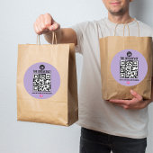 ブラック・パープルモダン・ビジネス・インスタグラムQrコード ラウンドシール