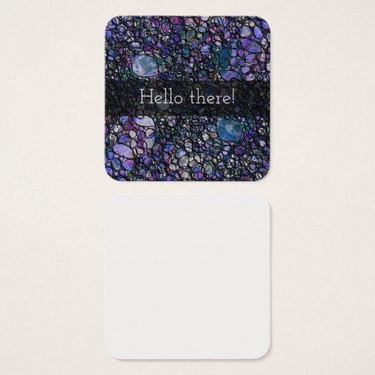 ブラック&パープル抽象芸術サークル「こんにちは!」 (正面&裏面)