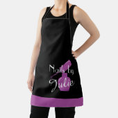 ブラック&パープル爪、 ネイルポーランドエプパーソナライズされたロン エプロン (インサイチュ)