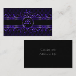 ブラック&パープル華美ゴシックモノグラムの 名刺