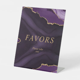 ブラック&パープル金ゴールド書道の好意 台座サイン