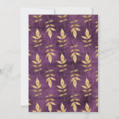 ブラック パープル ゴールド フローラル ゴシック カップル シャワー 招待状 (裏面)