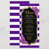 ブラック パープル ゴールド メニュー カード (正面/裏面)